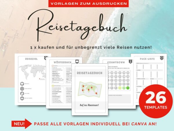 Reisetagebuch gestalten: Vorlage zum Ausdrucken - Fernfreude