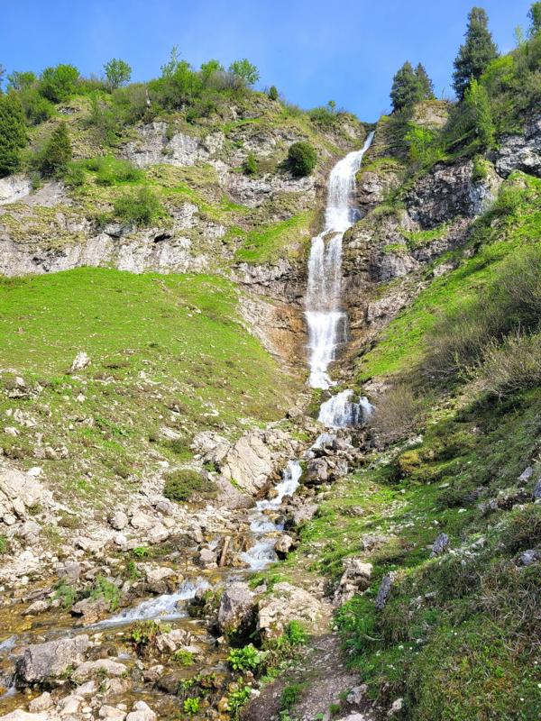 Bergacht-Wasserfall am Traualpsee