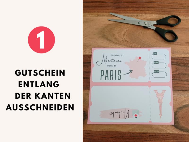 Reisegutschein Paris Vorlage
