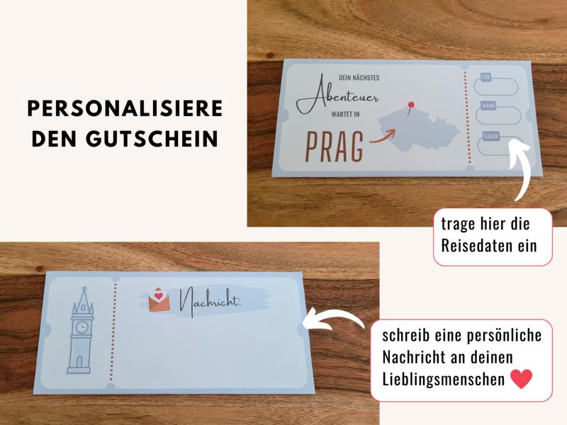 Prag-Gutschein: Viel Platz für eine persönliche Nachricht