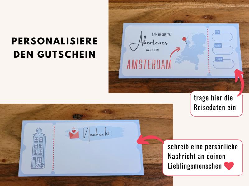 Amsterdam-Gutschein: Viel Platz für eine persönliche Nachricht