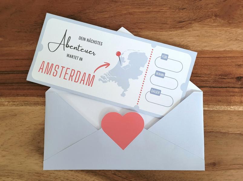 amsterdam-reise-verschenken-gutschein Geldgeschenk für Amsterdam basteln