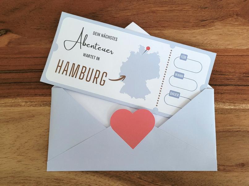 Gutschein für Hamburg: Vorlage zum Ausdrucken