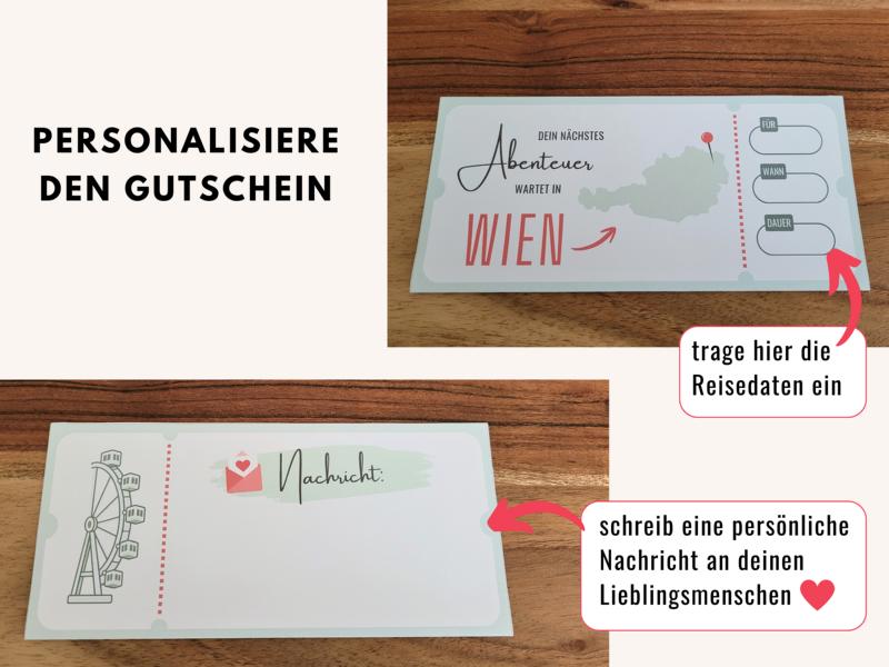 Wien-Gutschein: Viel Platz für eine persönliche Nachricht